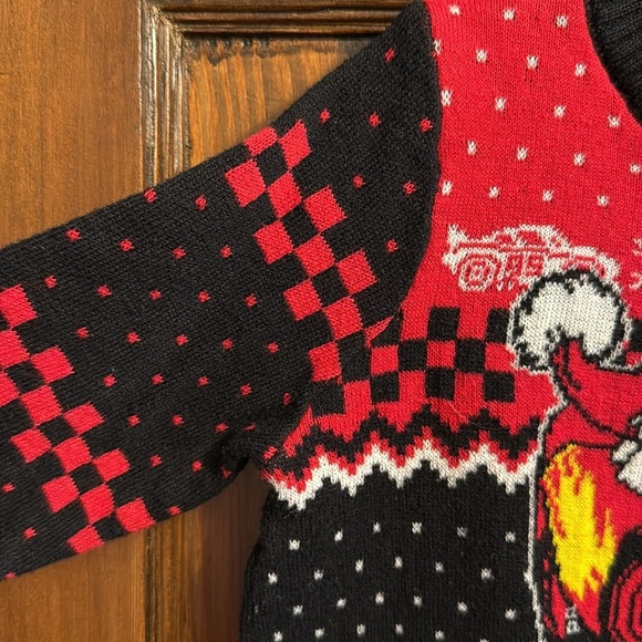 Disney Cars Lighting McQueen Red and Black Christmas Sweater - Picture 2 of 7